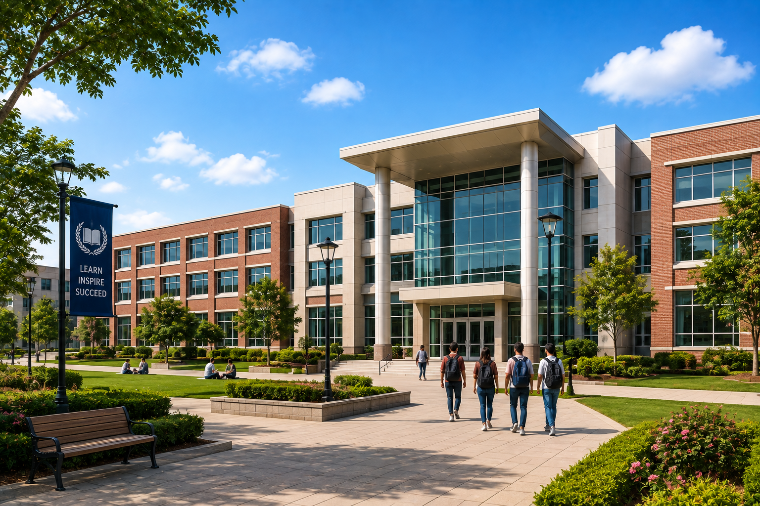 Modern university campus