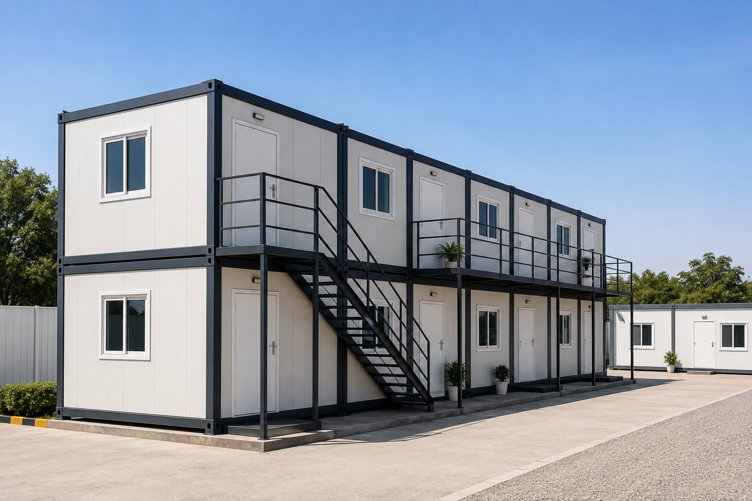 Team inspecting modular site